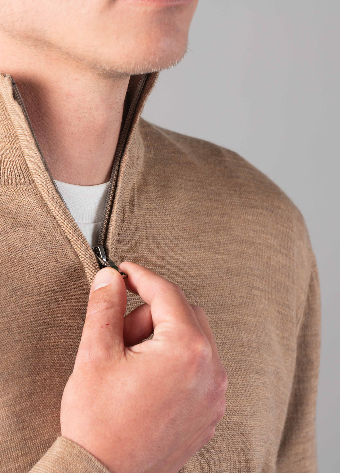 Merino Cardigan Camel