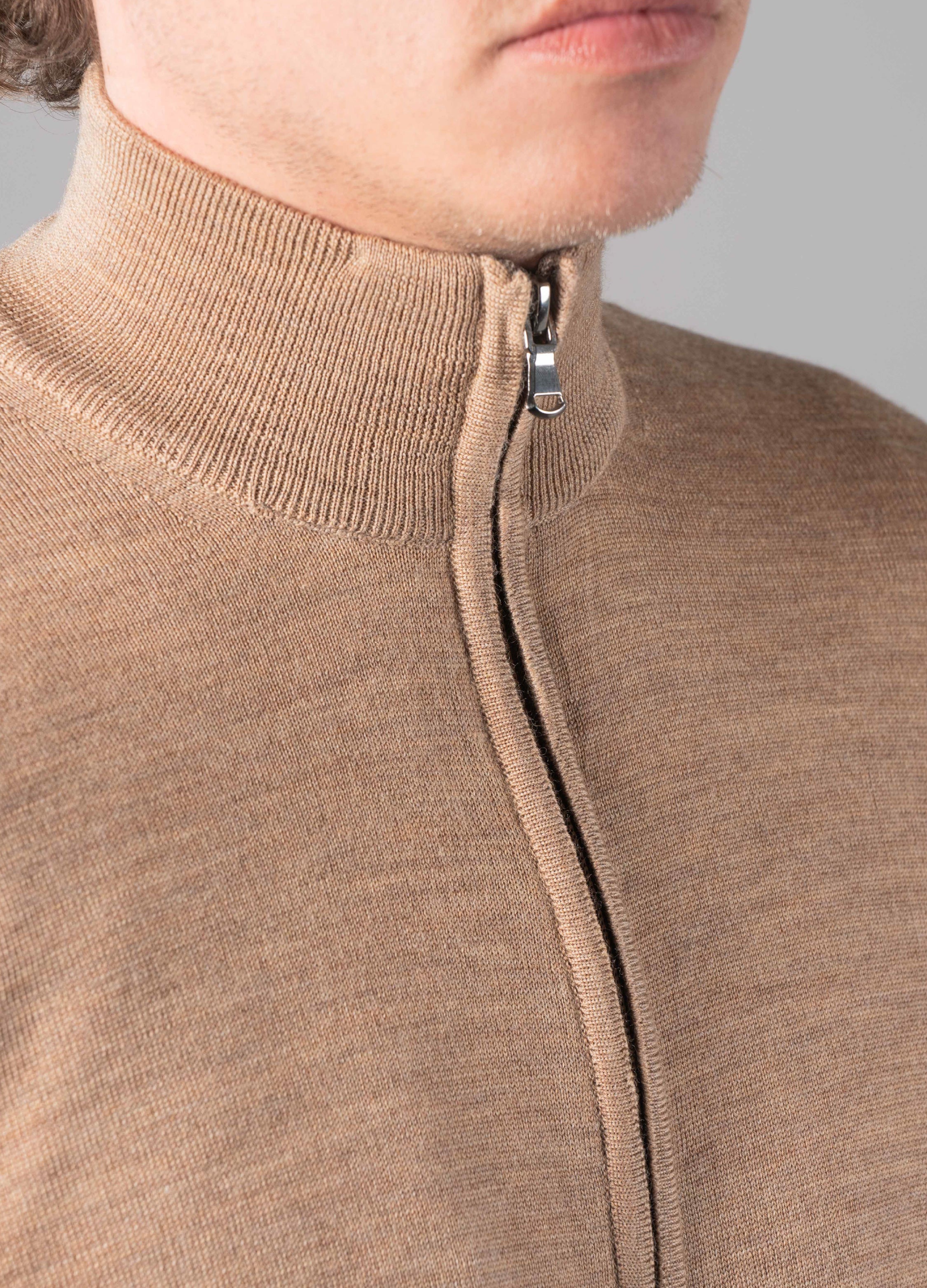 Merino Cardigan Camel