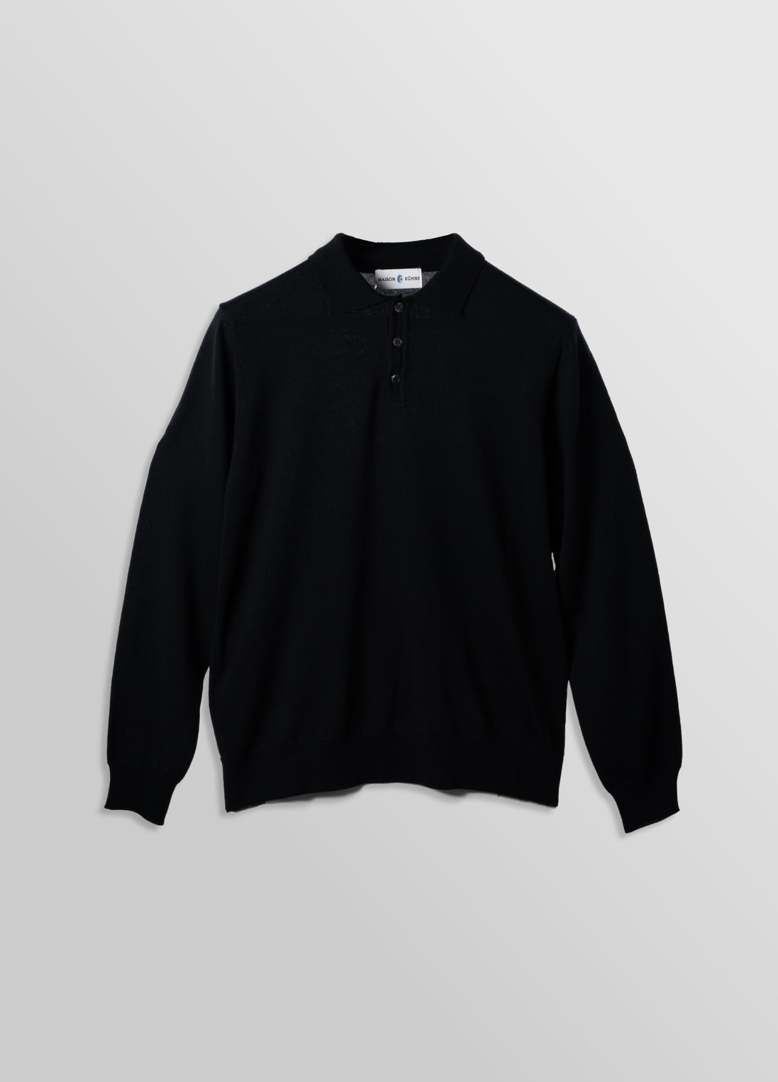 Merino Polo Black