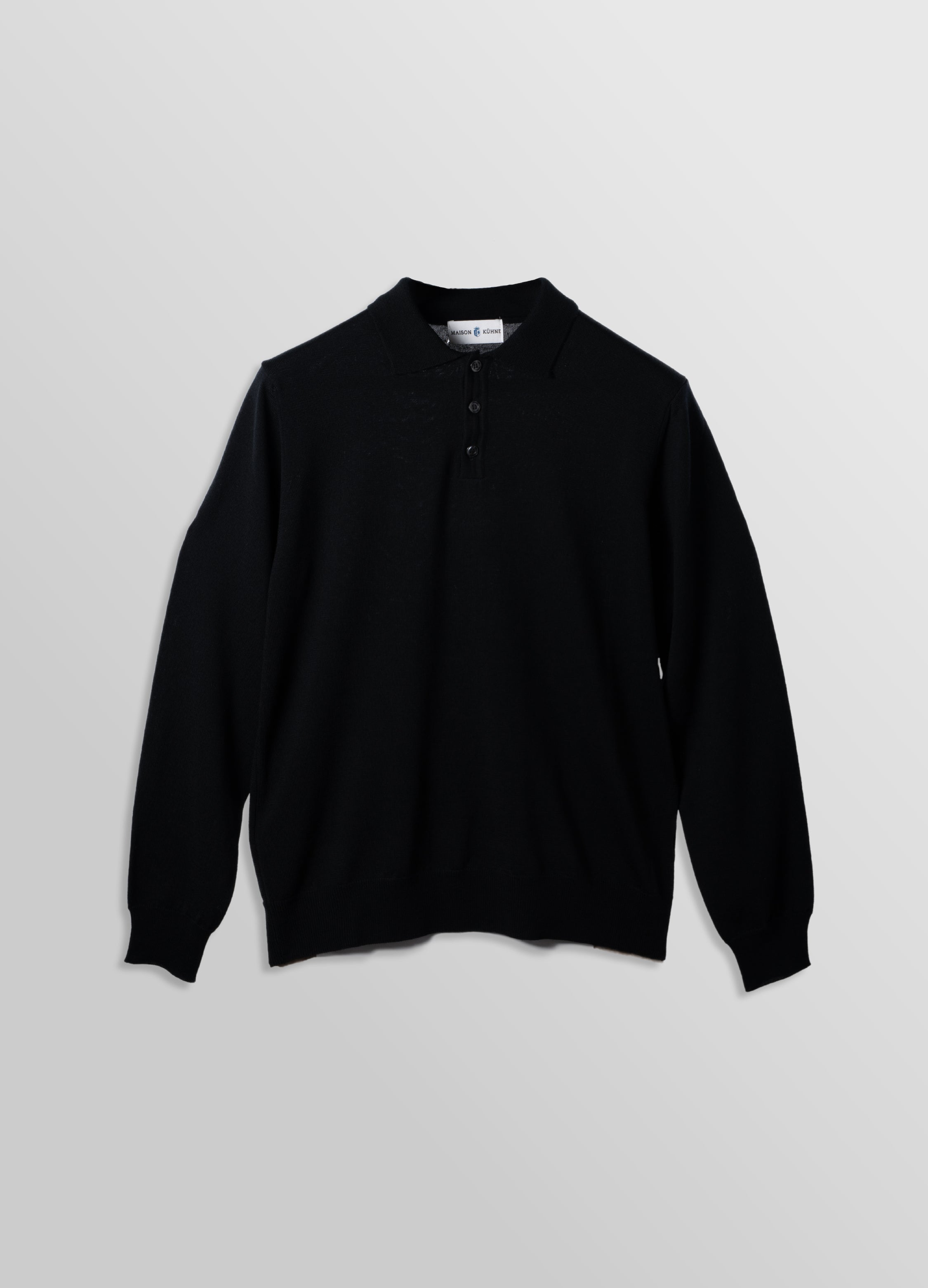 Merino Polo Black