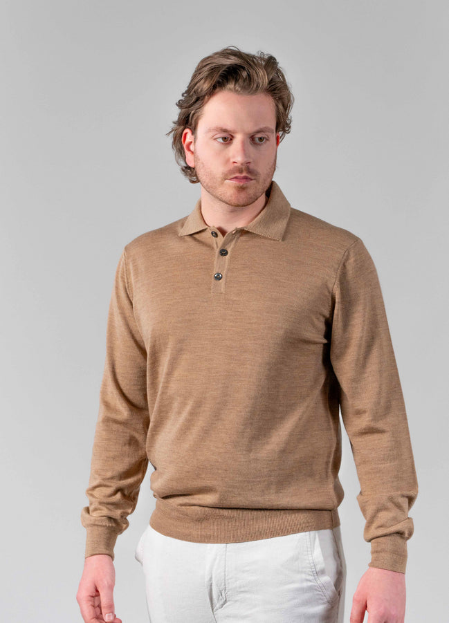 Merino Polo Camel