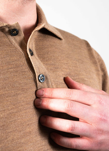 Merino Polo Camel