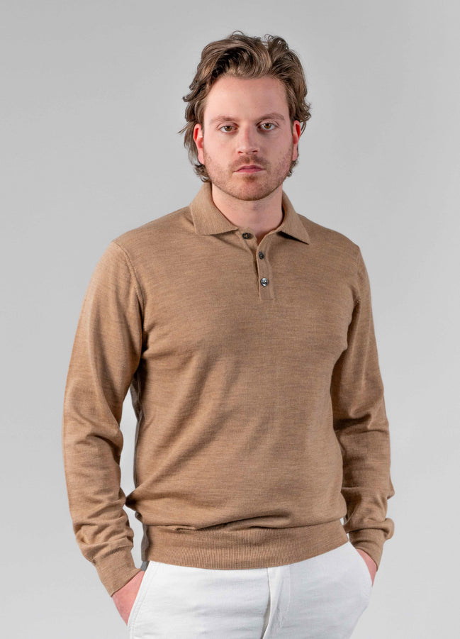 Merino Polo Camel