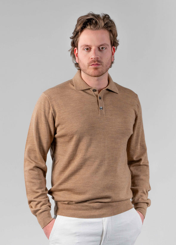 Merino Polo Camel