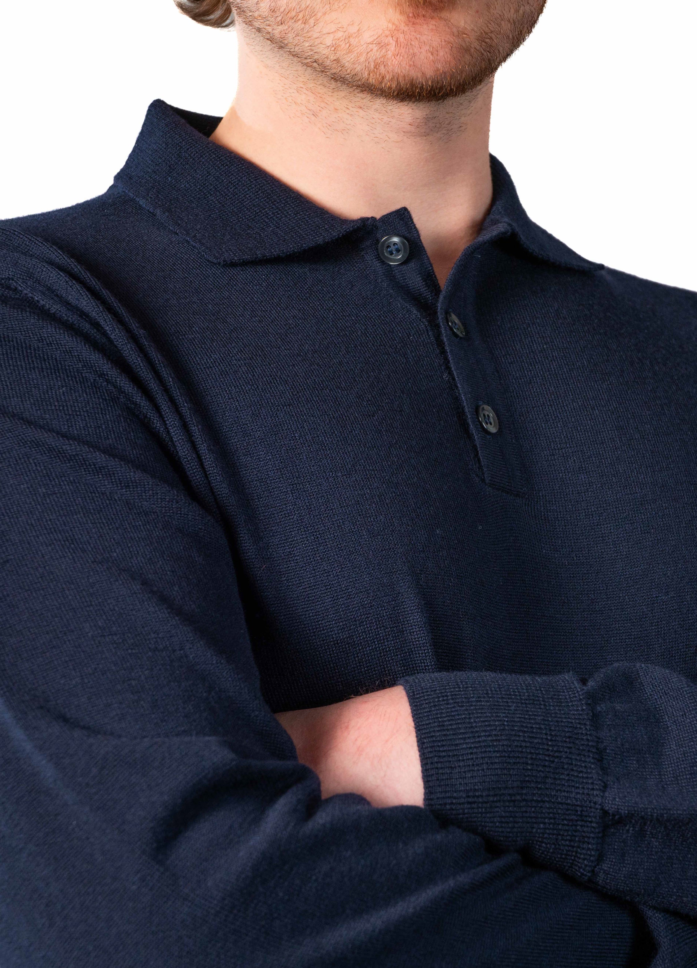 Merino Polo Navy
