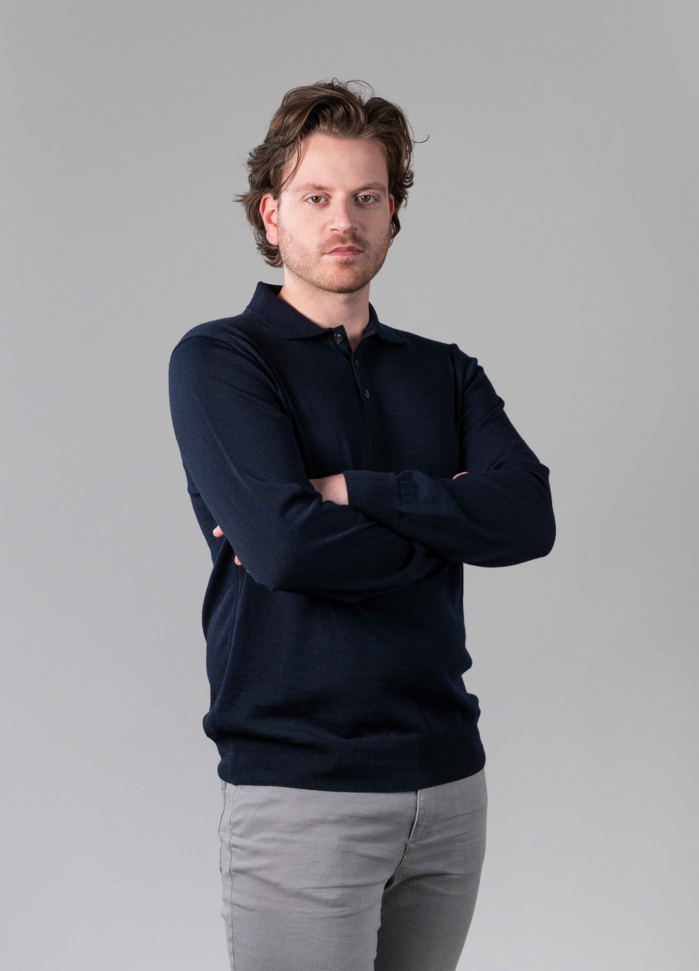 Merino Polo Navy