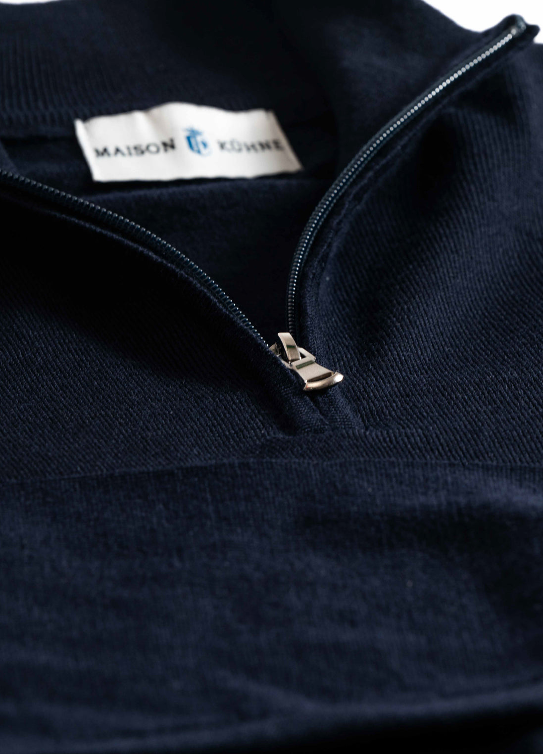 Merino Quarter Zip Navy