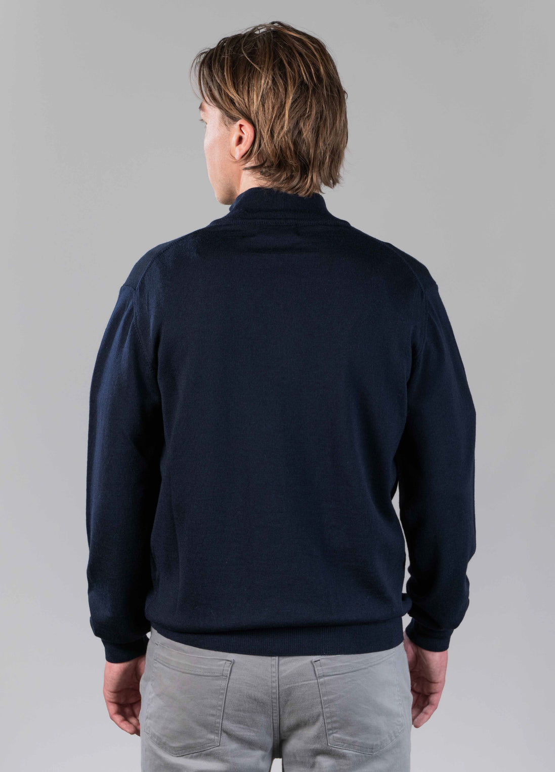 Merino Quarter Zip Navy