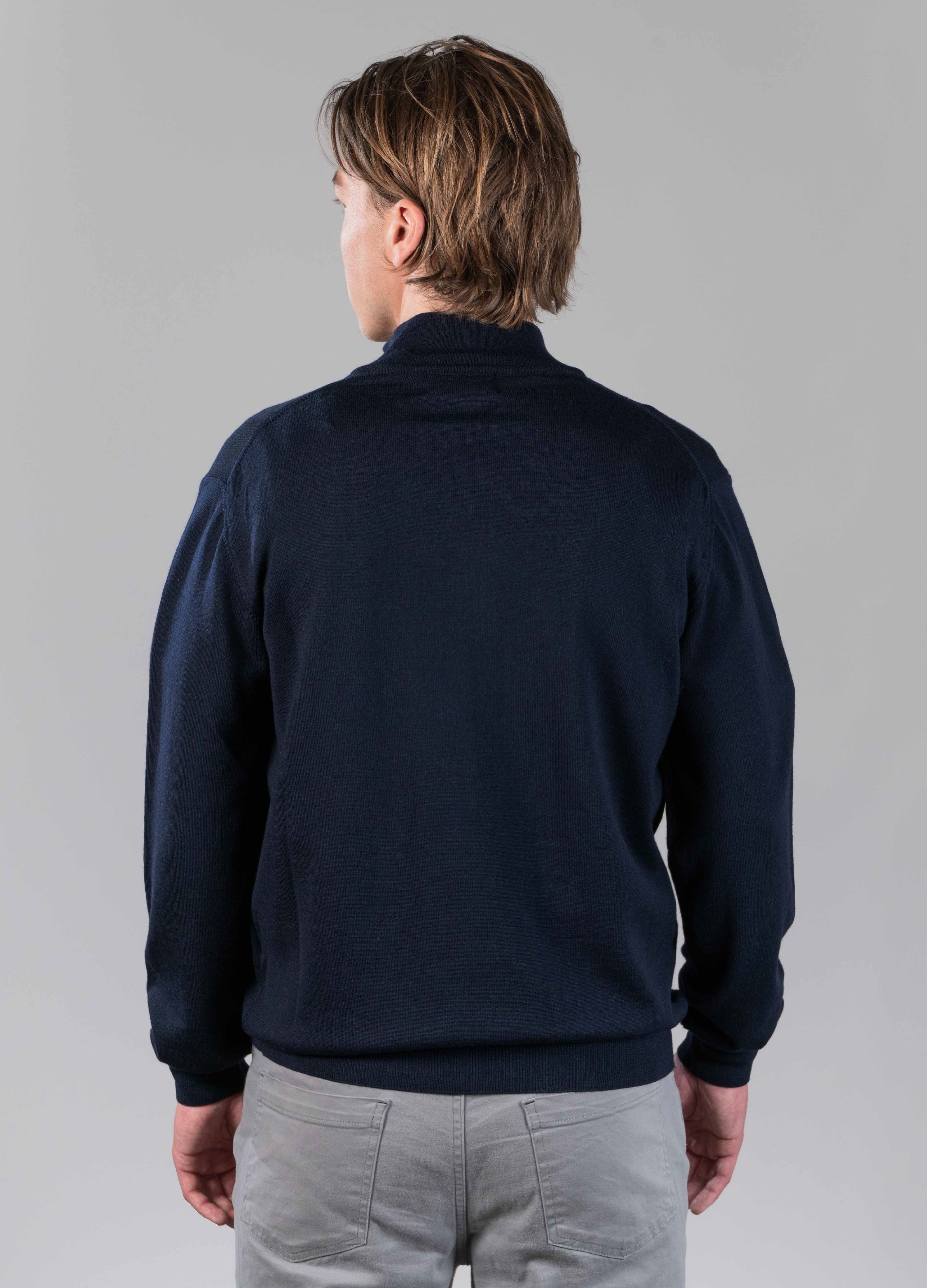 Merino Quarter Zip Navy