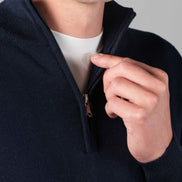 Merino Quarter Zip Navy