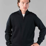 Merino Quarter Zip Black