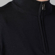 Merino Quarter Zip Black