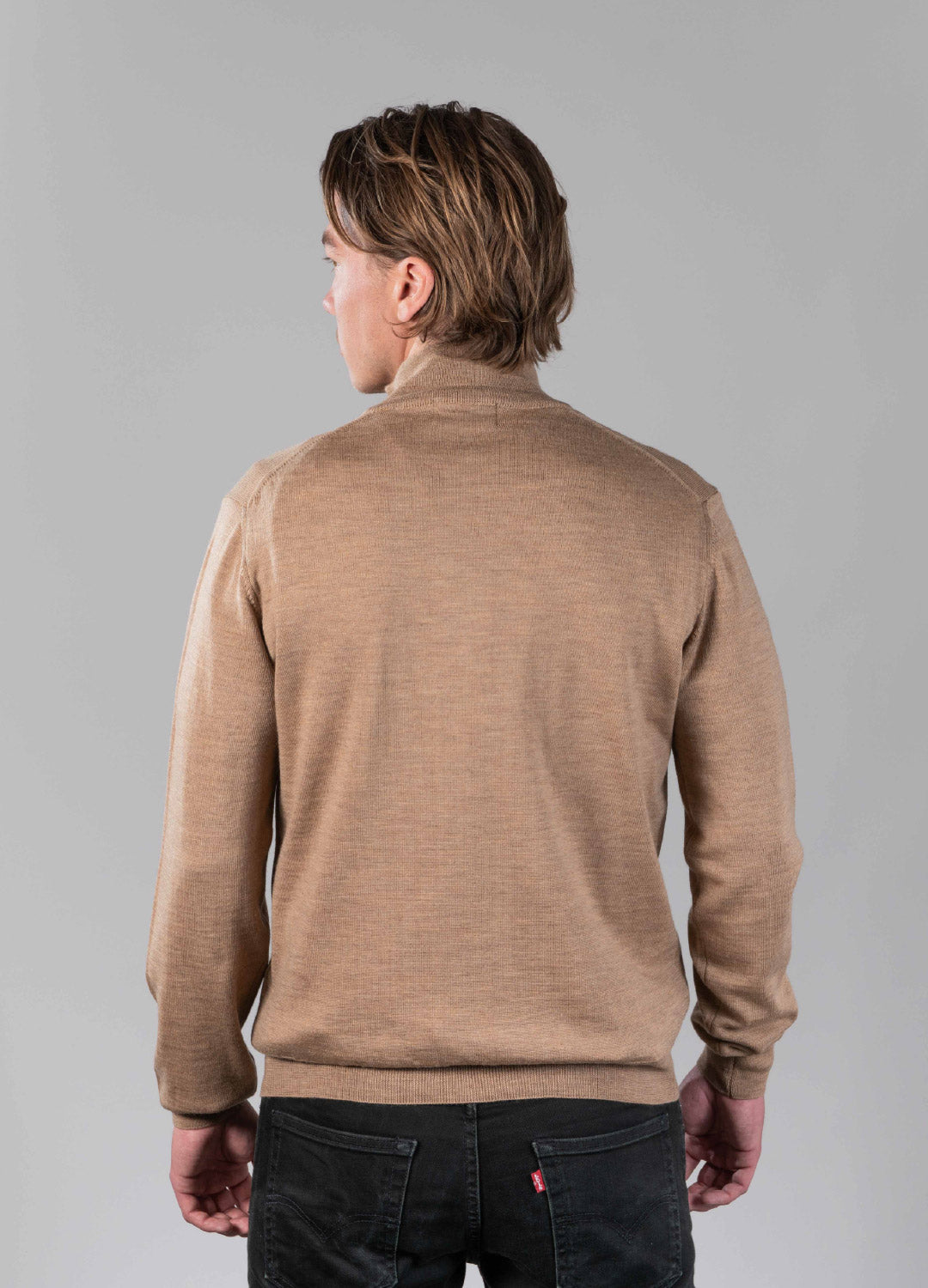 Merino Quarter Zip Camel