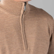 Merino Quarter Zip Camel