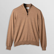 Merino Quarter Zip Camel