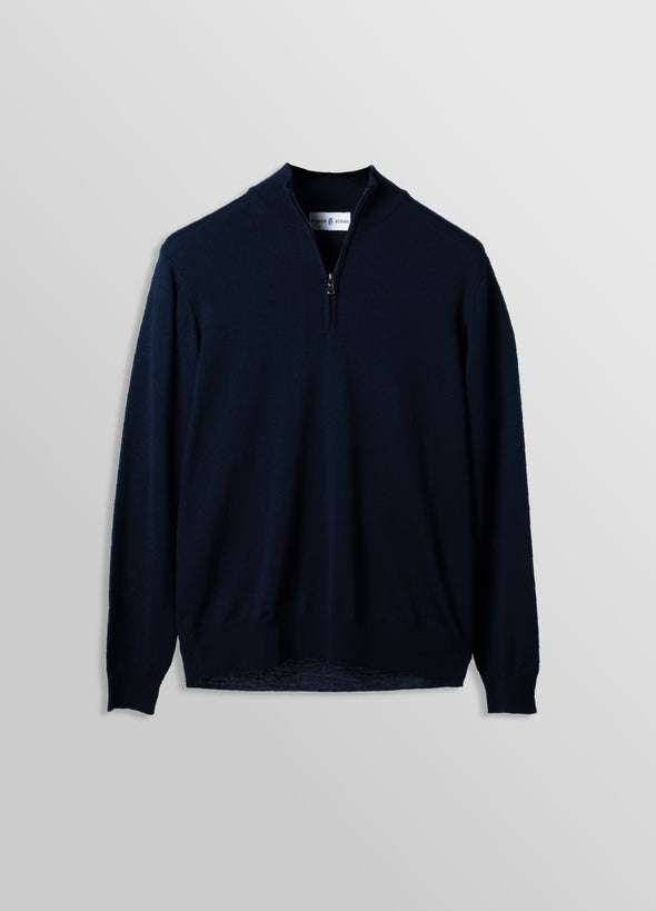 Merino Quarter Zip Navy