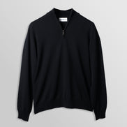 Merino Quarter Zip Black