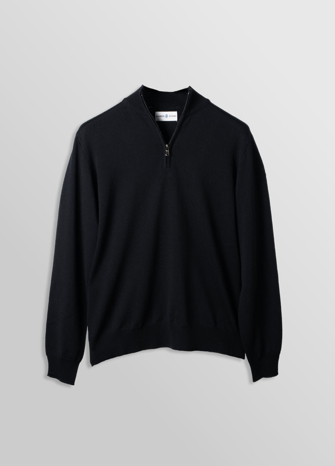 Merino Quarter Zip Black