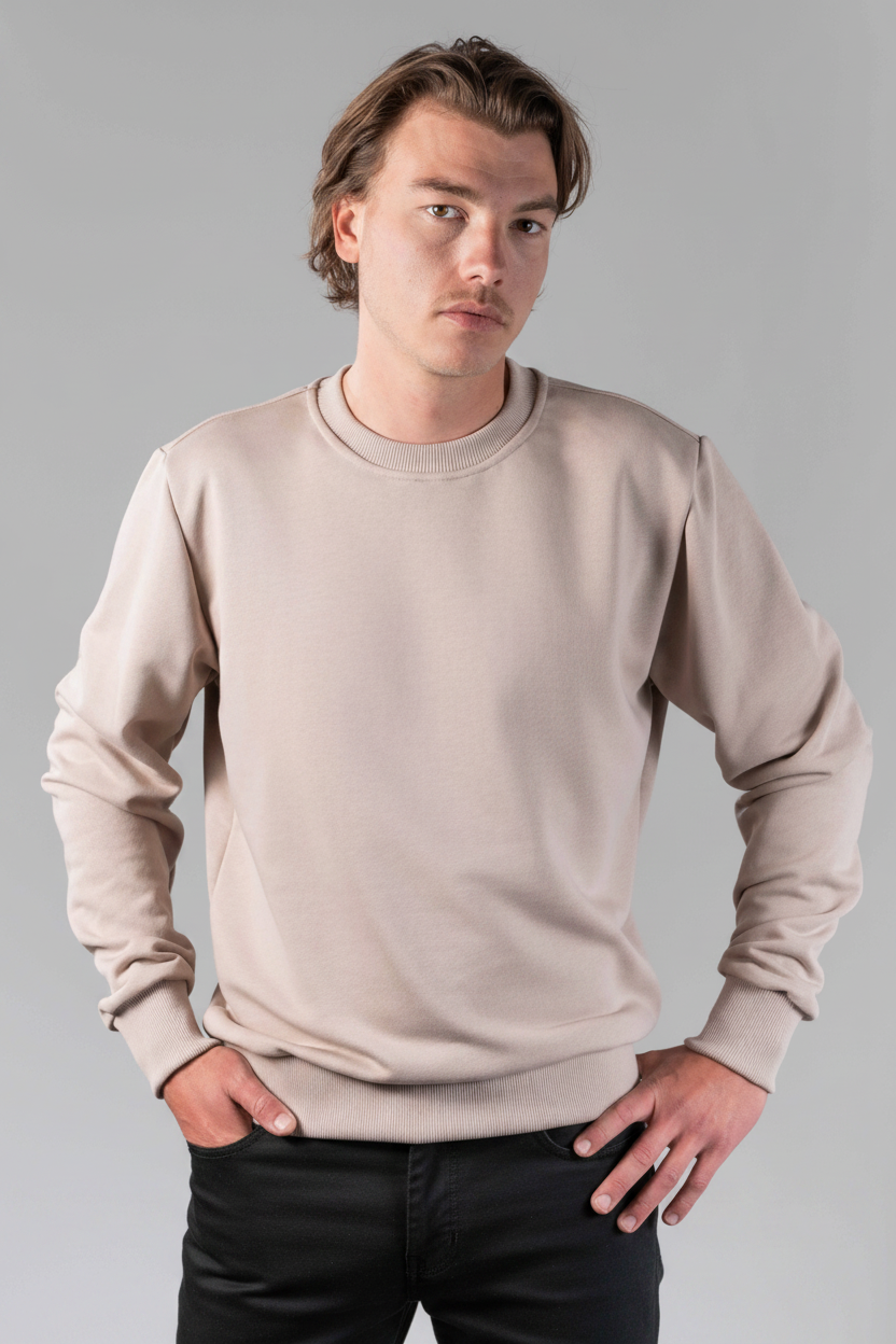 Crewneck Beige vooraanzicht