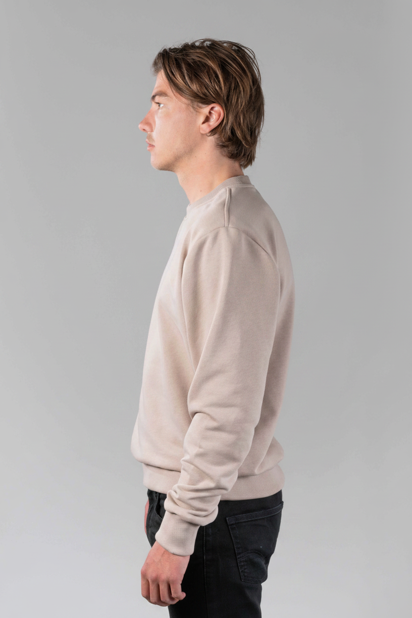 Crewneck Beige zij
