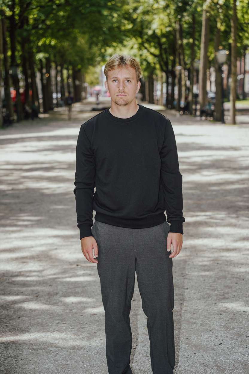 Crewneck Sweater Black - Licht Gepolijst