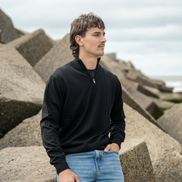 Merino Quarter Zip Black - Portret