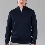 Quarter Zip Navy vooraanzicht