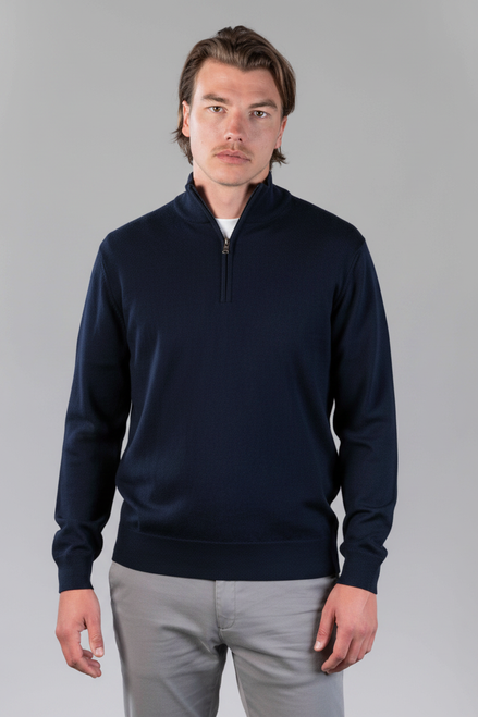 Quarter Zip Navy vooraanzicht