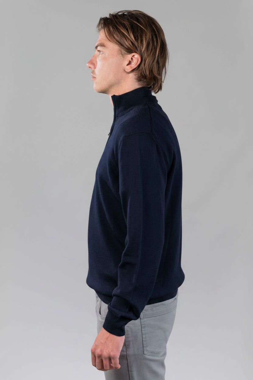 Quarter Zip Navy zij