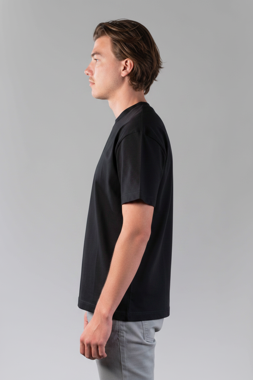 T-shirt Black zij gespiegeld